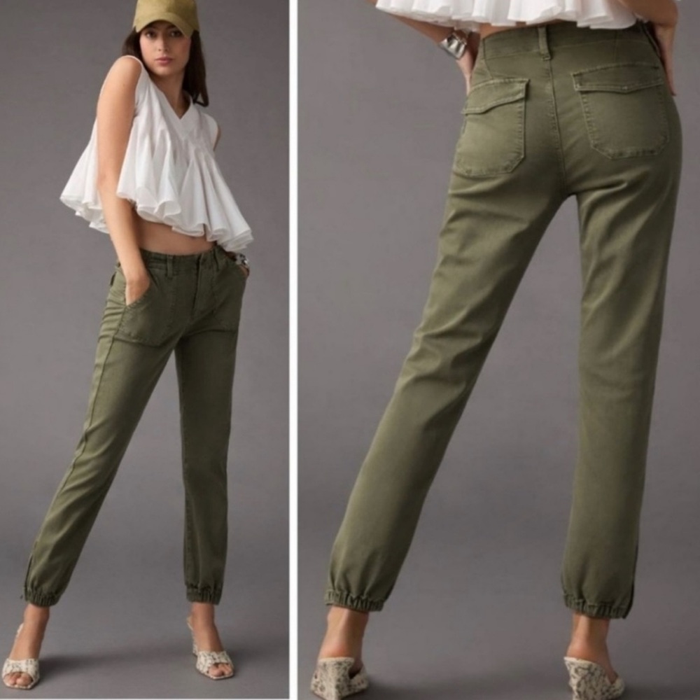 NWOT PAIGE Mayslie Cropped Jogger Pants in Vintage Ivy Green Women’s 27